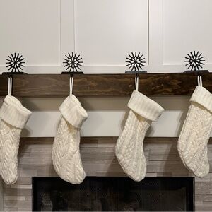Black Snowflake Stocking Holders (Set of 4)